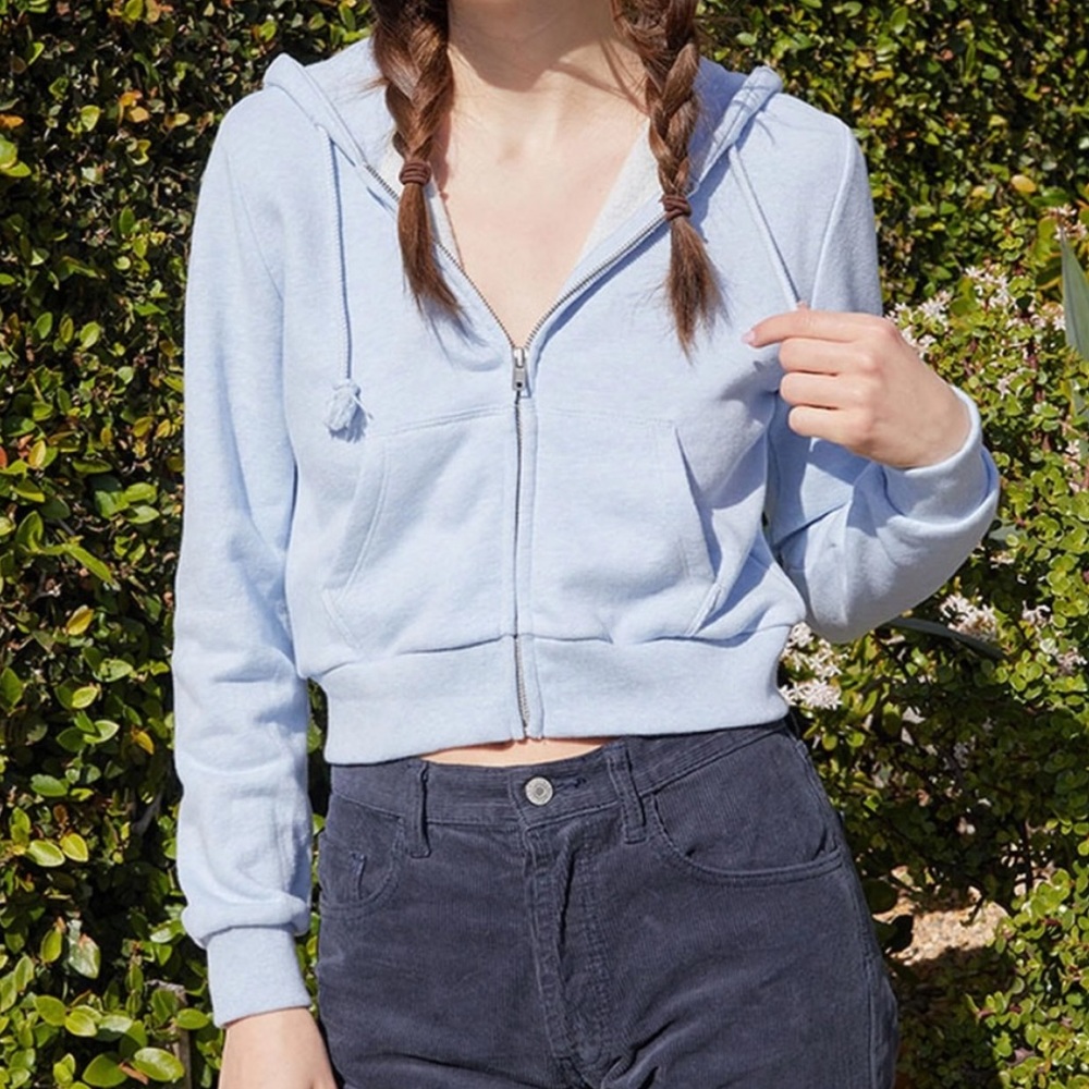 Blue brandy melville zip up hoodie